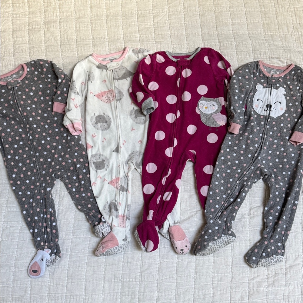Carter's one piece fleece pajama lot